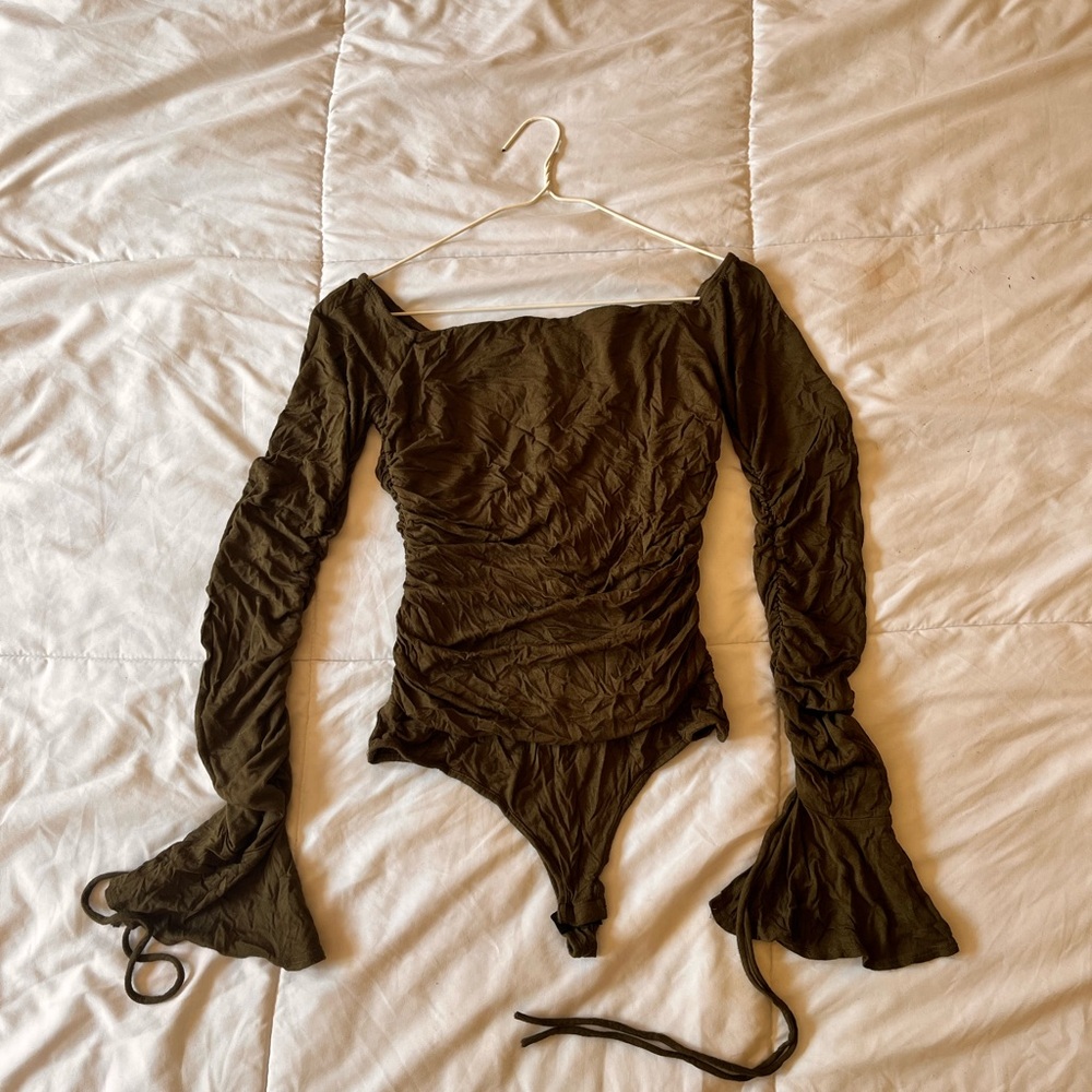Fashion Nova Olive Green Bodysuit